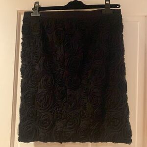 Banana Republic Elegant Black Floral Textured Skirt